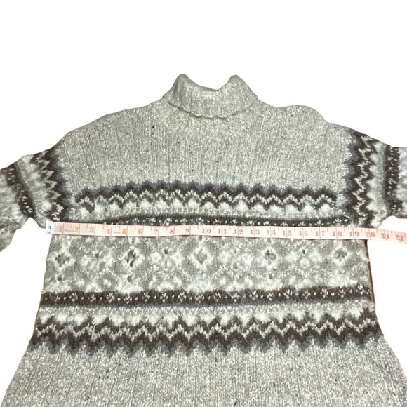 JONES NEW YORK Hand Knit Wool / Silk / Mohair Blend Fair Isle Nordic Sweater S - Picture 5 of 7